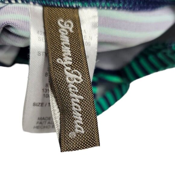 Tommy Bahama Green Navy Stripe One Piece Swimsuit 6 - Picture 5 of 6